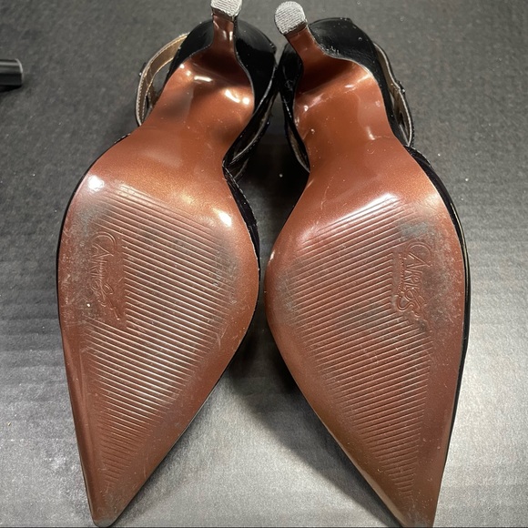 Carlos Santana Black Patent zip up 3 strap ankle heels 5.5M Excellent PRICE FIRM - Picture 5 of 14